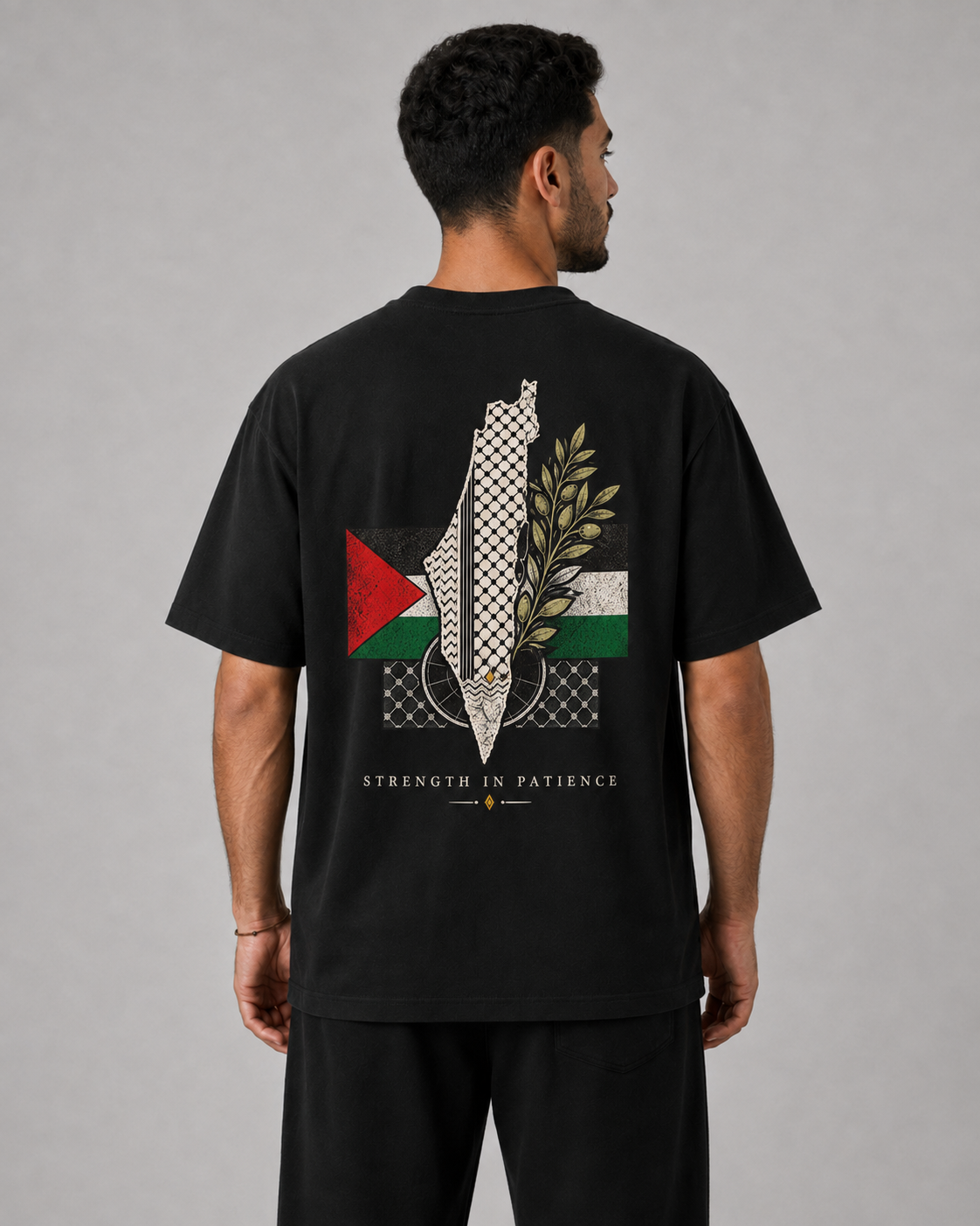 group:black | SABR "Palestine Strong" Tee - Black - Product view 2
