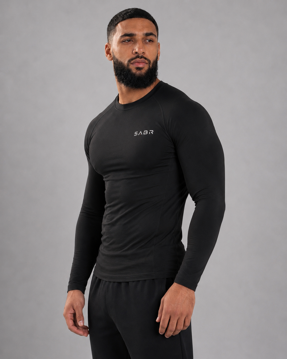group:black | SABR Performance Compression Top - Black - Product view 2