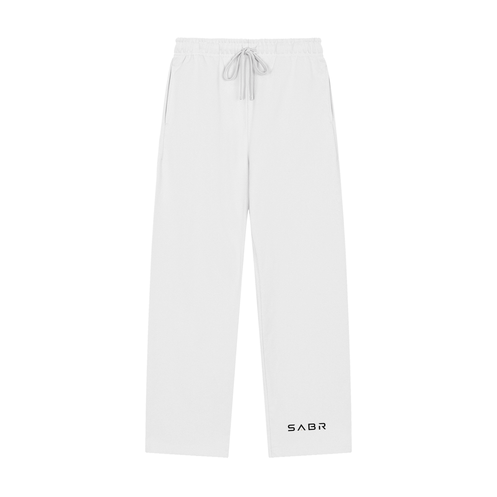 group:white | Solid Color Straight-Leg Sweatpants - White - Product view 1