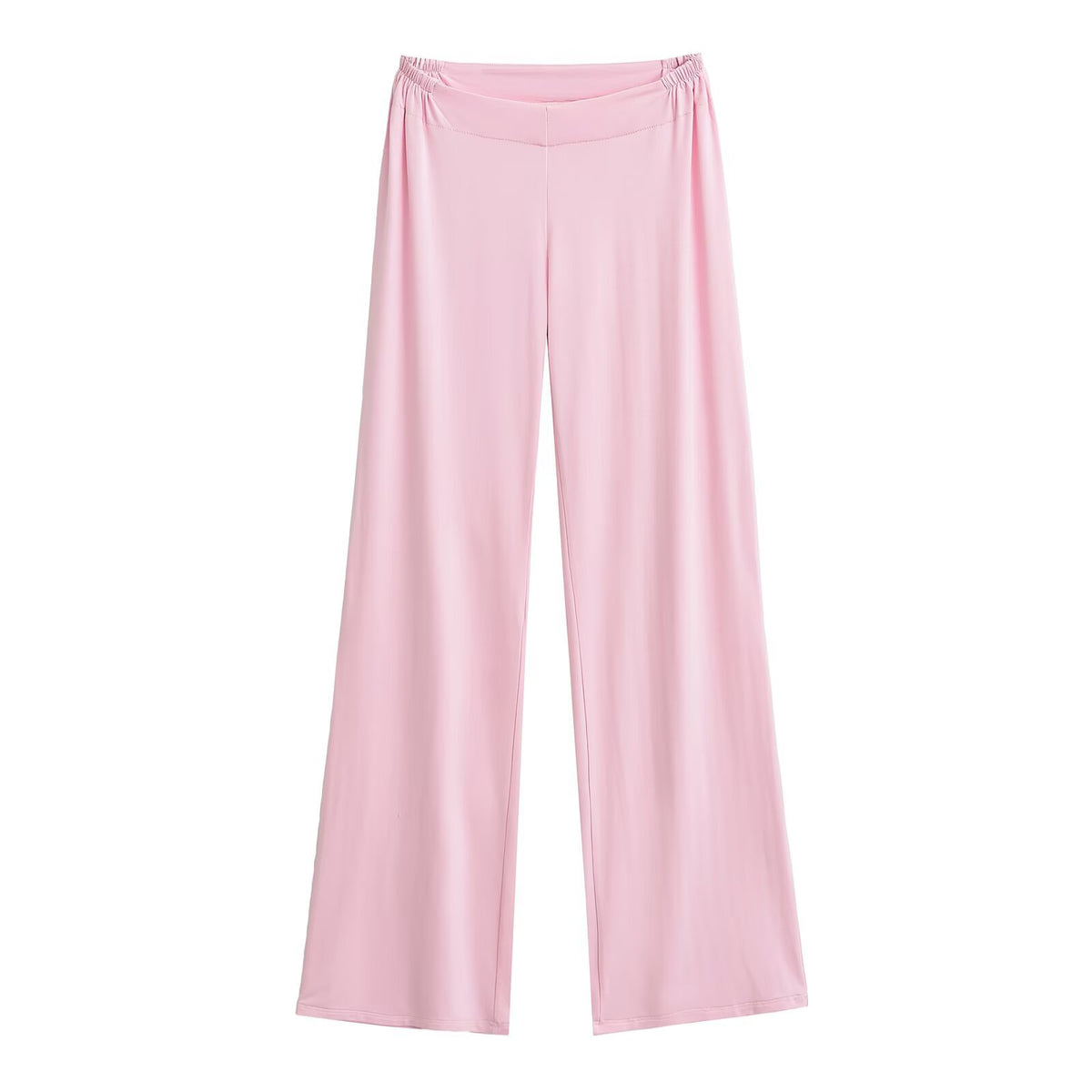 Waist zipper wide leg pants