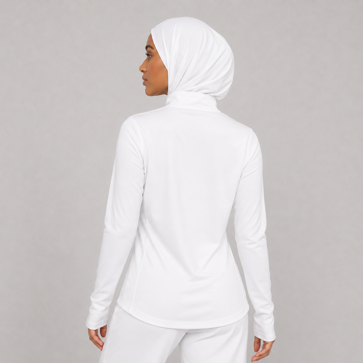 group:white | Ladies Quarter-Zip Pullover - White - Product view 3