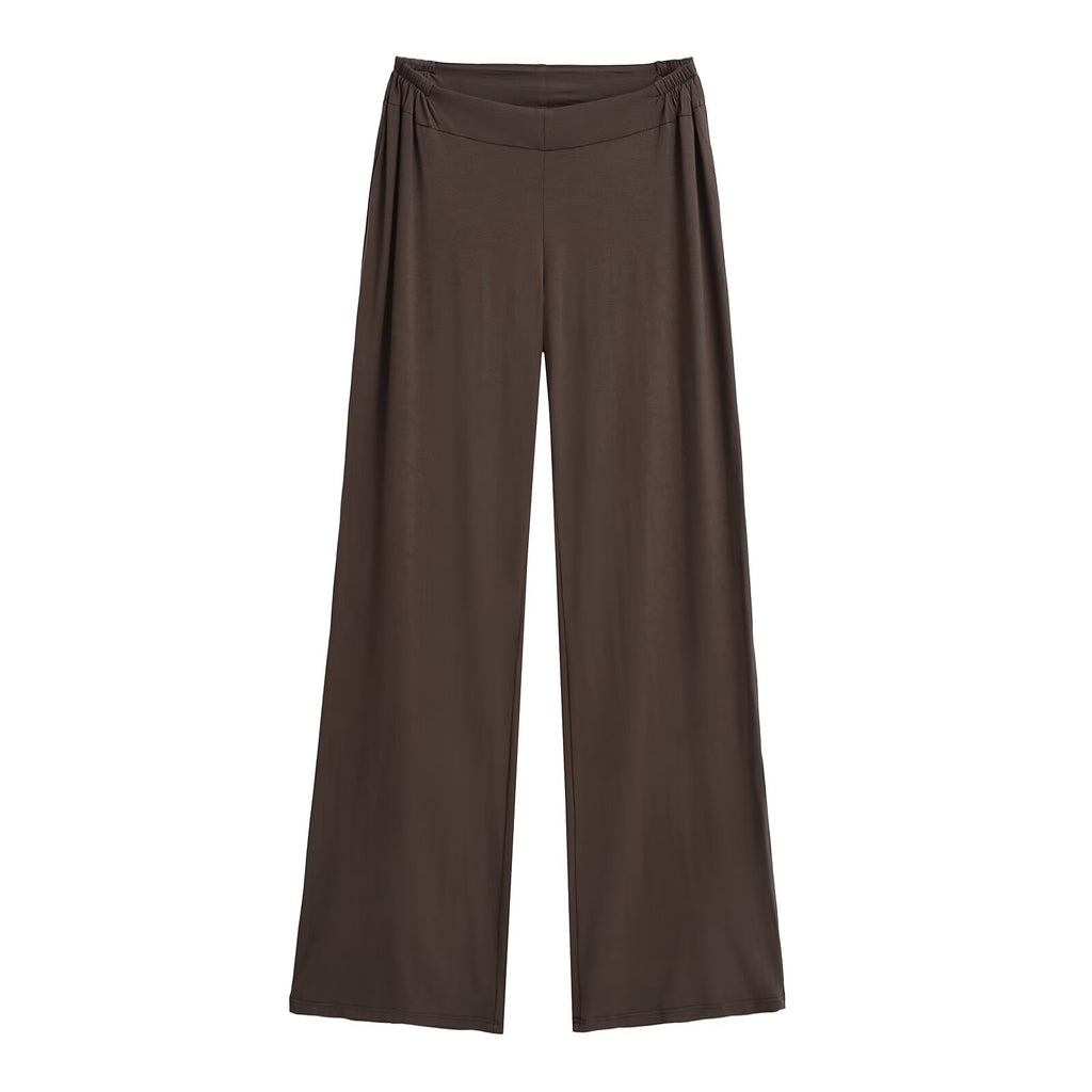 Waist zipper wide leg pants