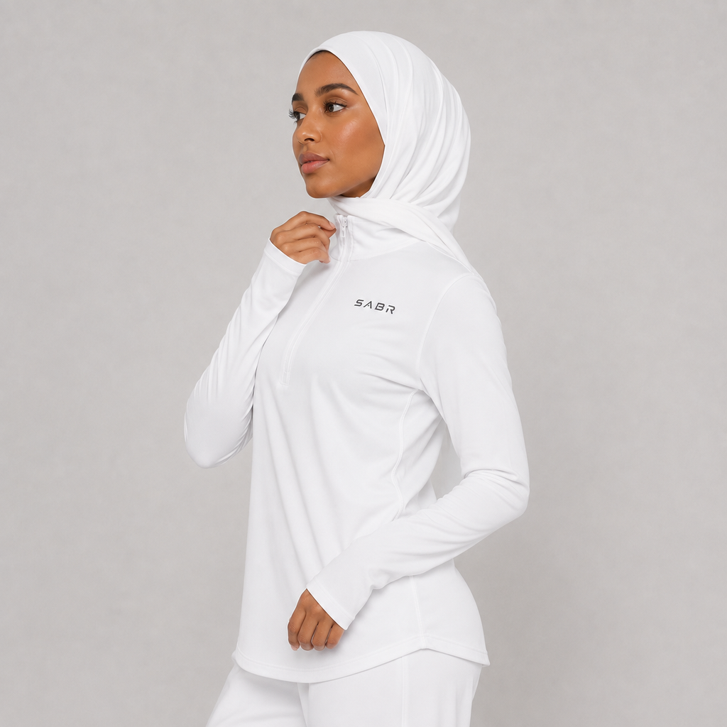 group:white | Ladies Quarter-Zip Pullover - White - Product view 2