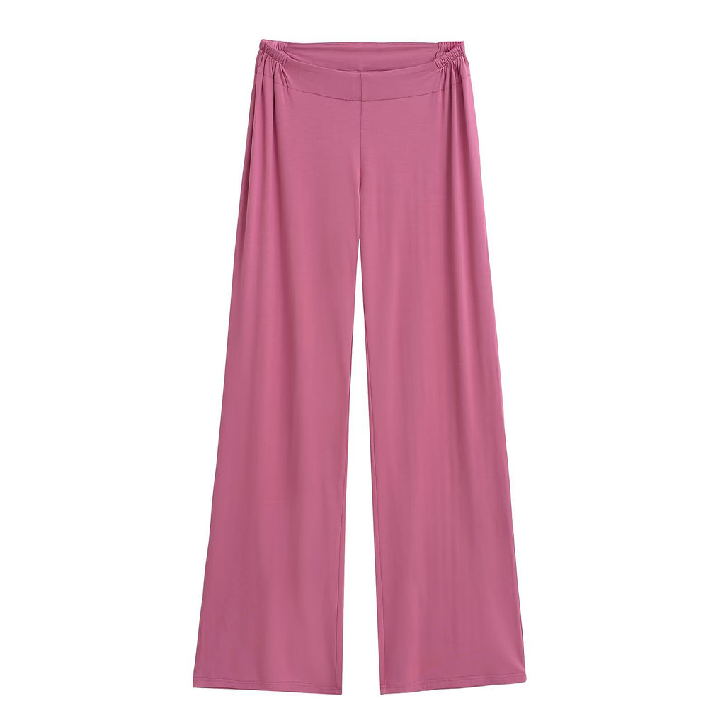 Waist zipper wide leg pants