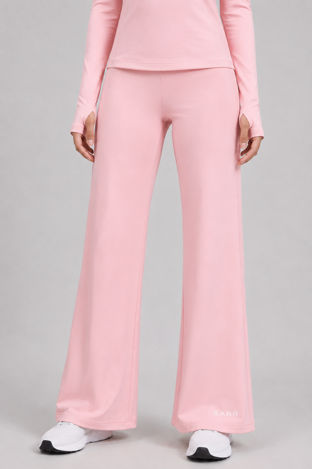 group:pink | SABR Wide Leg Training Pants - Pink - Front view