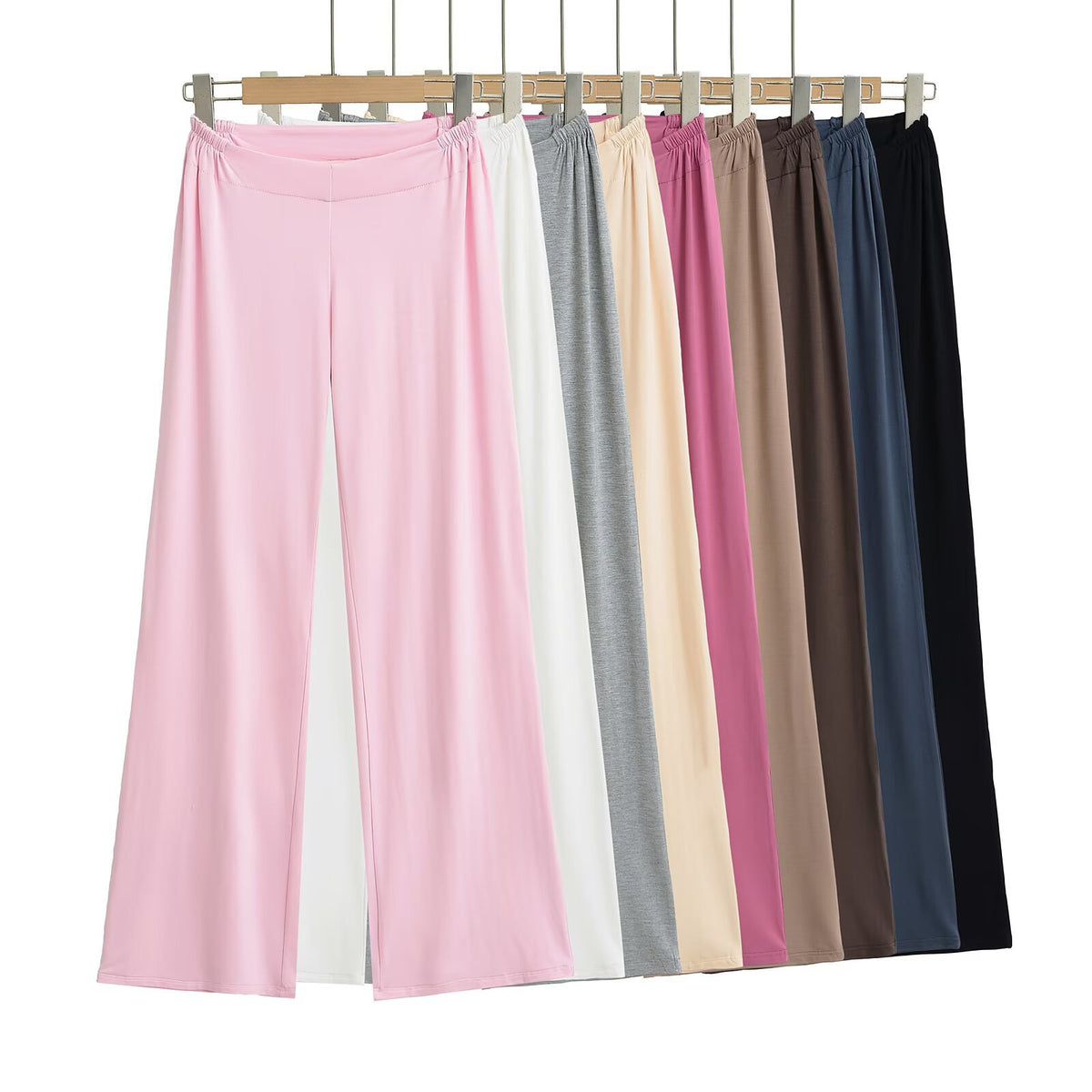 Waist zipper wide leg pants