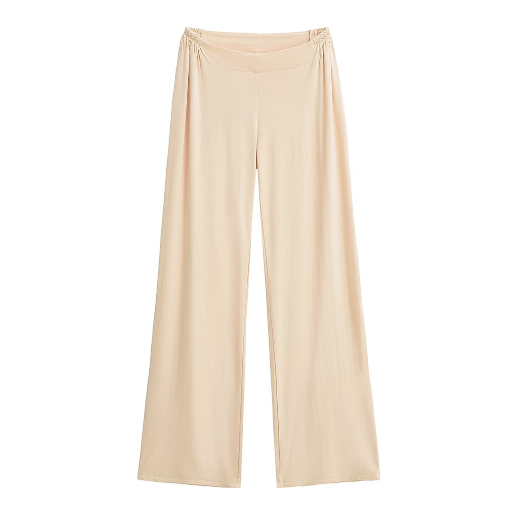 Waist zipper wide leg pants