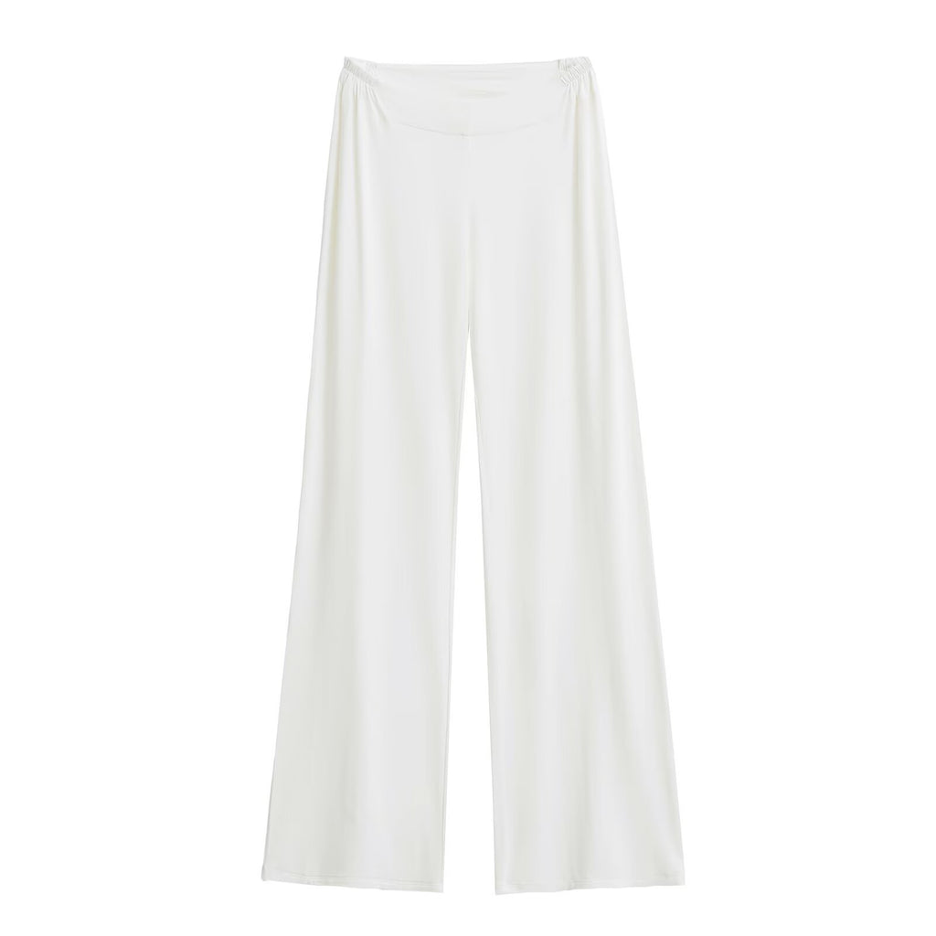 Waist zipper wide leg pants