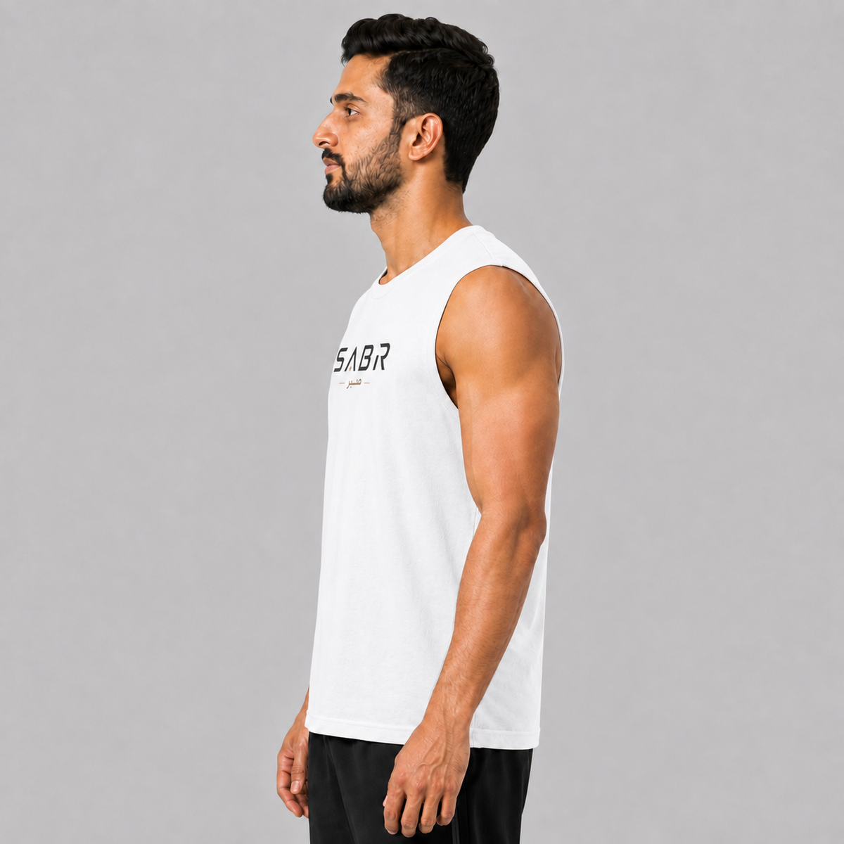 group:white | Essential Tank with Arabic - White - Product view 2