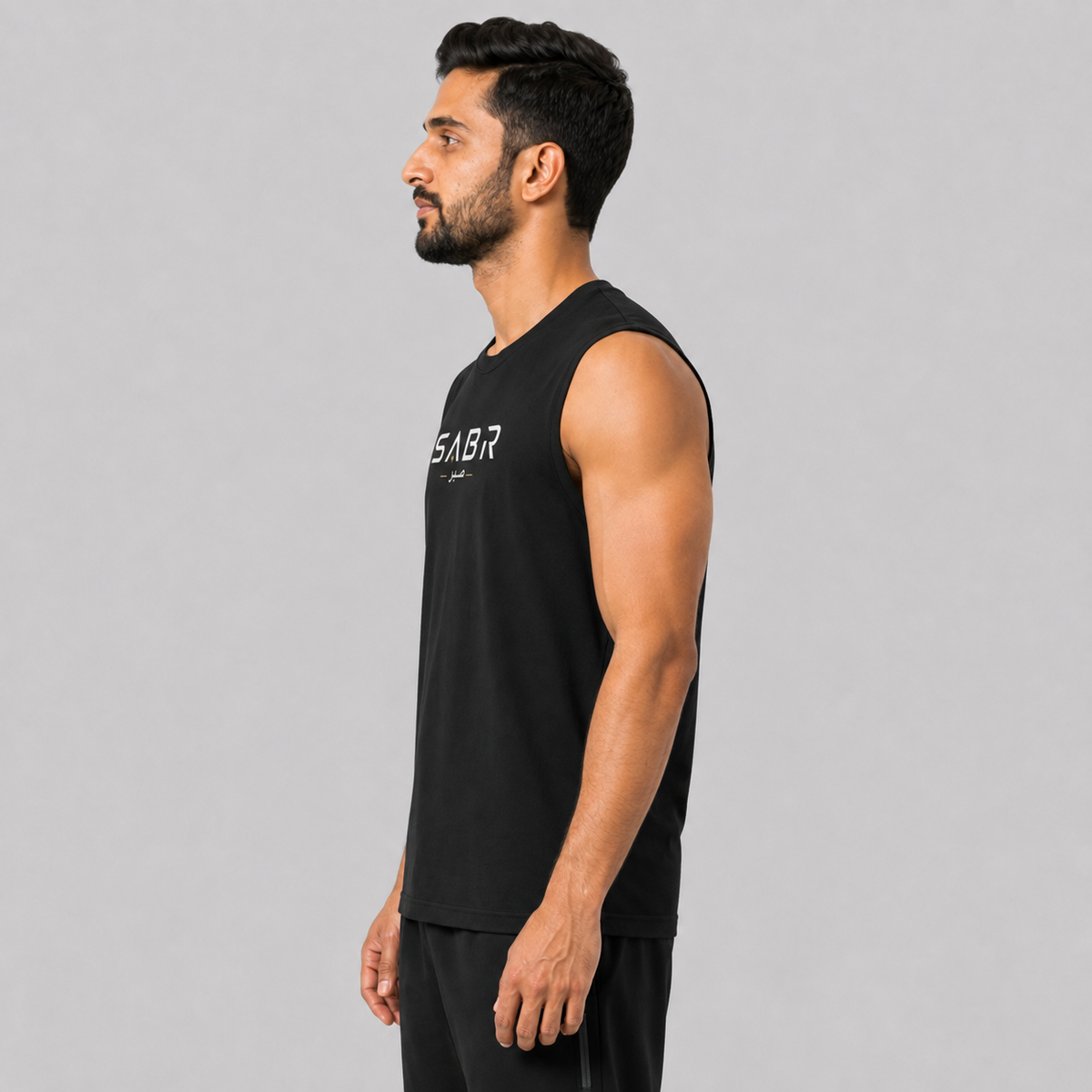 group:black | Essential Tank with Arabic - Black - Product view 2