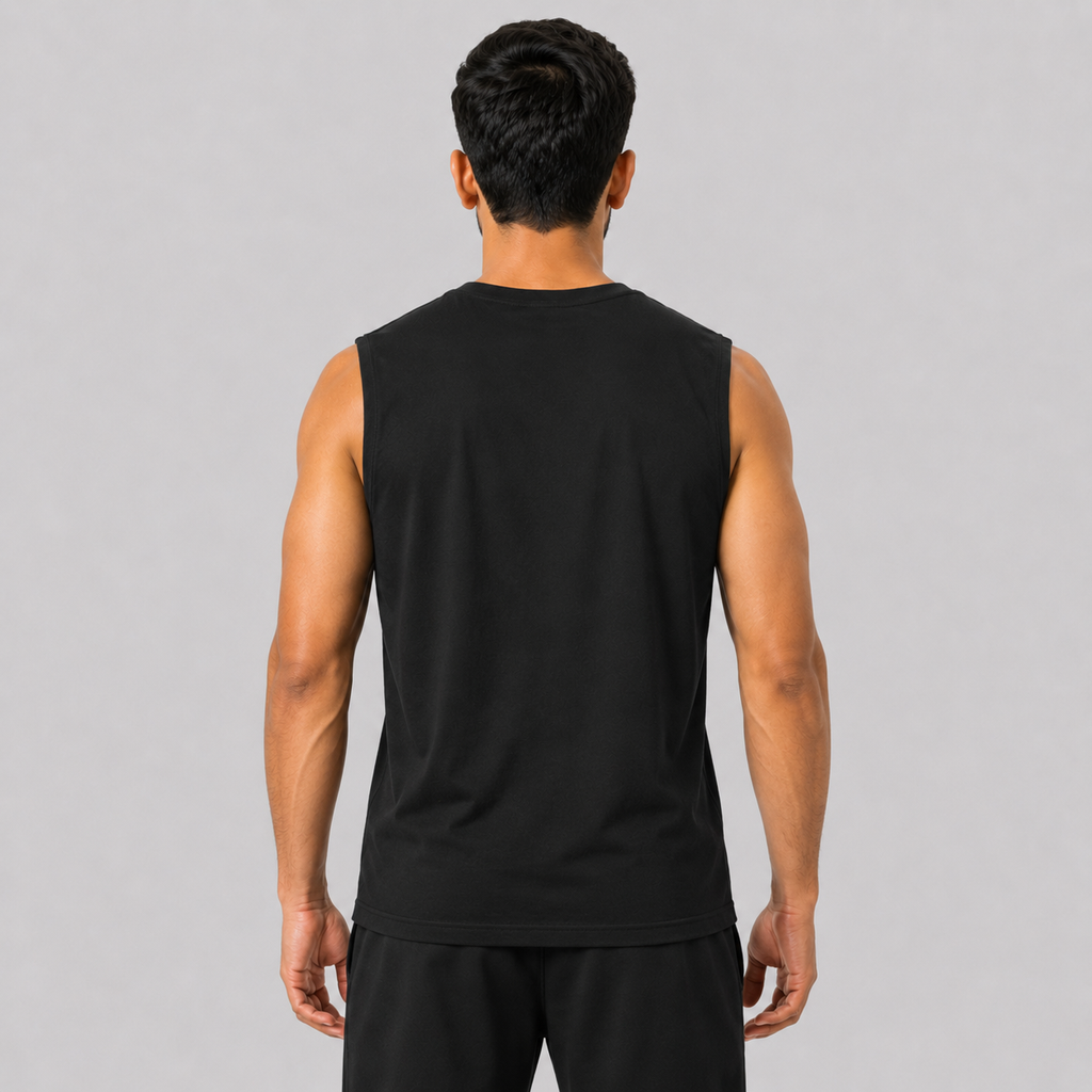 group:black | Essential Tank with Arabic - Black - Product view 4