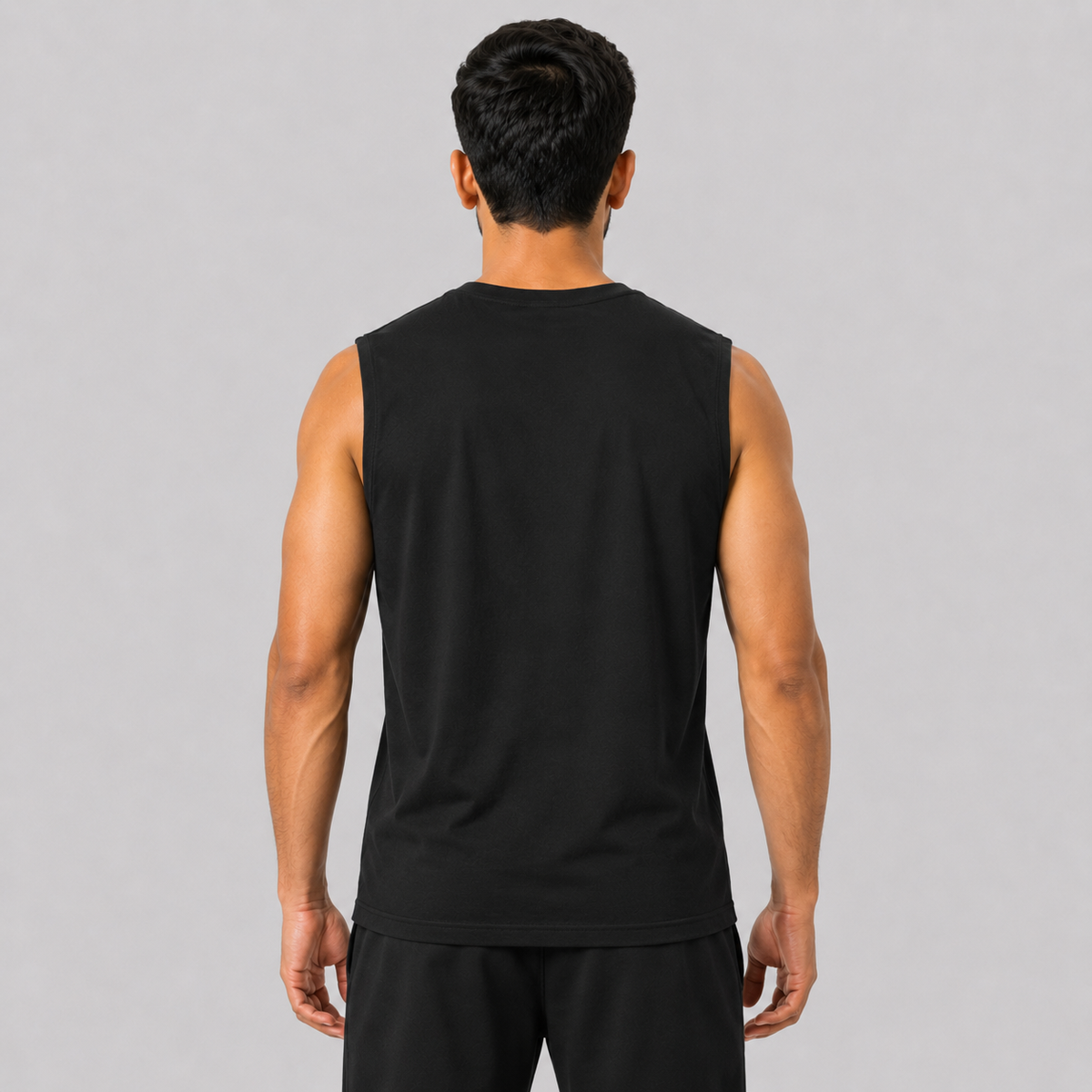 group:black | Essential Tank with Arabic - Black - Product view 4