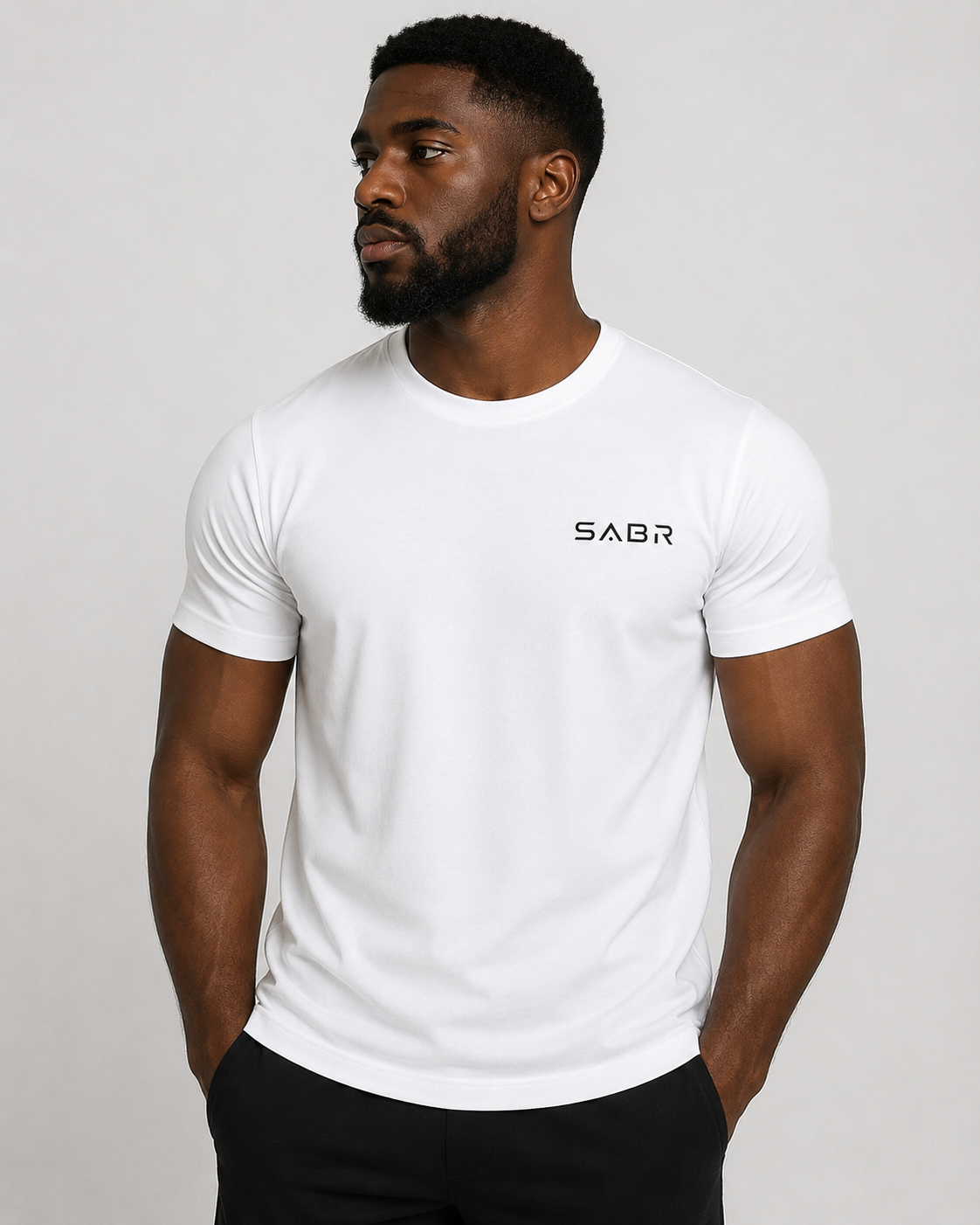 group:cvc-white | SABR Premium Tee - CVC White - Front view