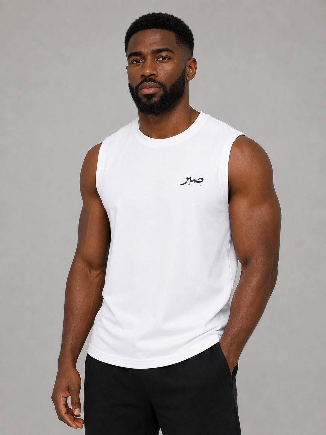 group:white | Arabic SABR Essential Tank - White - Front view