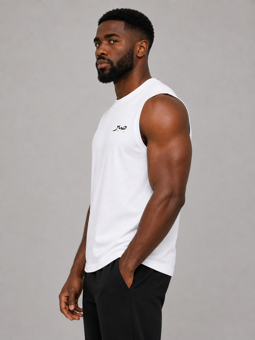 group:white | Arabic SABR Essential Tank - White - Product view 2