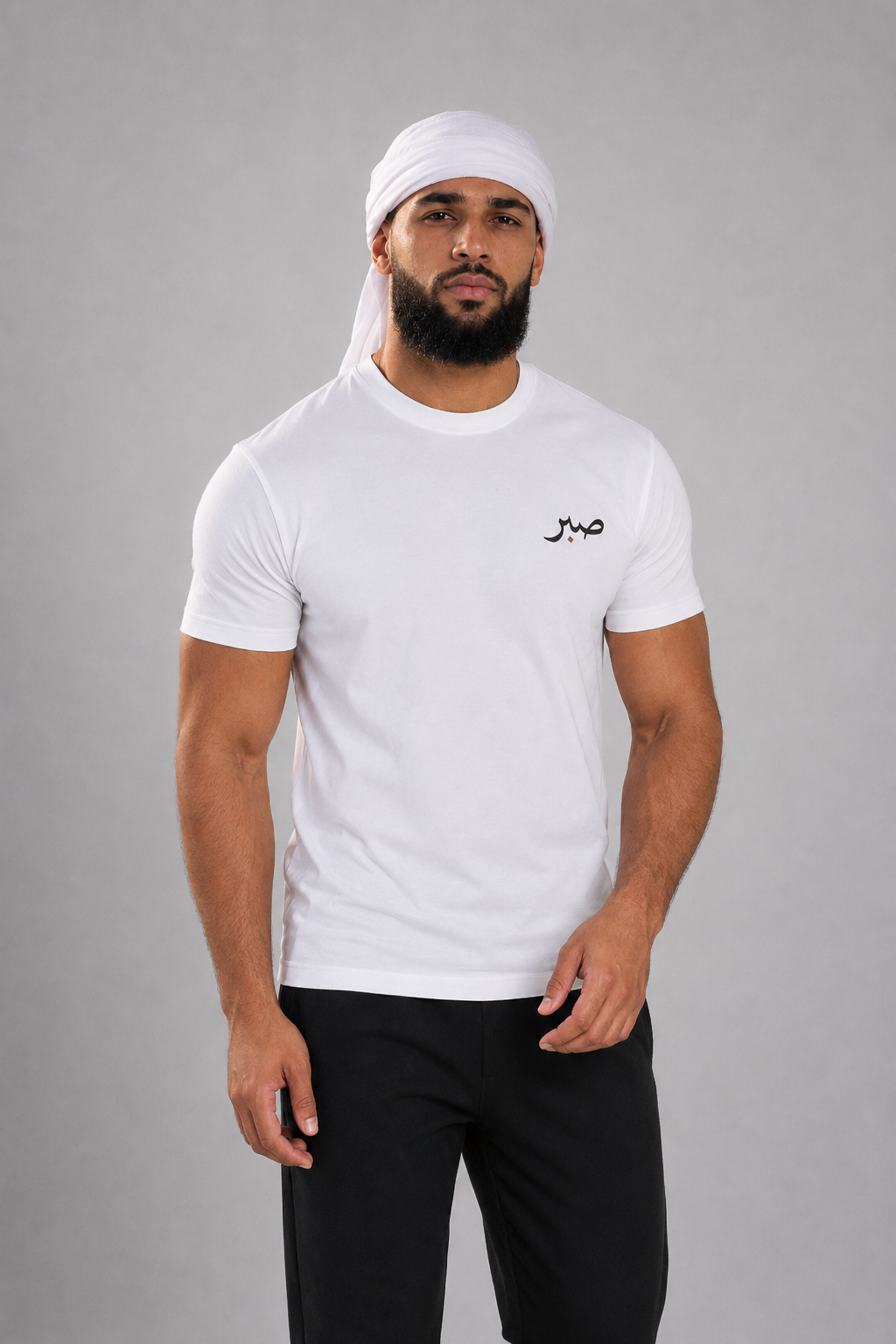 group:white | Arabic SABR Performance Tee - White - Product view 3