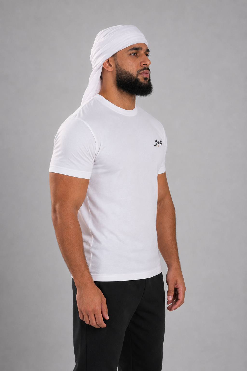 group:white | Arabic SABR Performance Tee - White - Product view 2