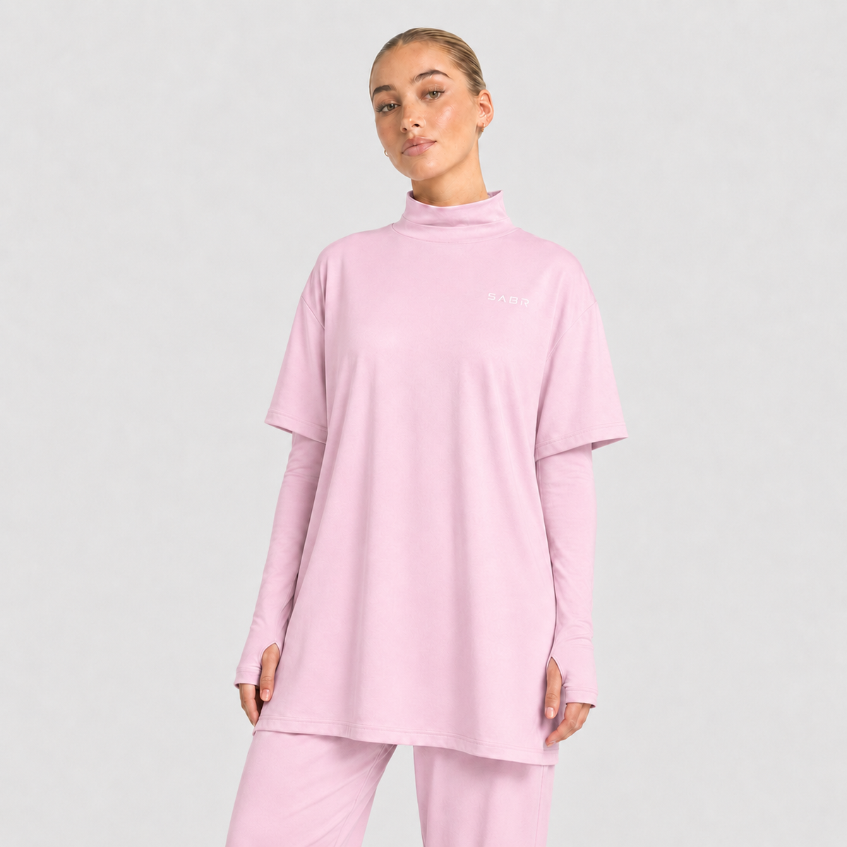 group:light-pink | SABR Women's Everyday Tee - Light Pink - Front view