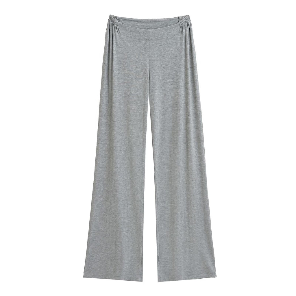 Waist zipper wide leg pants
