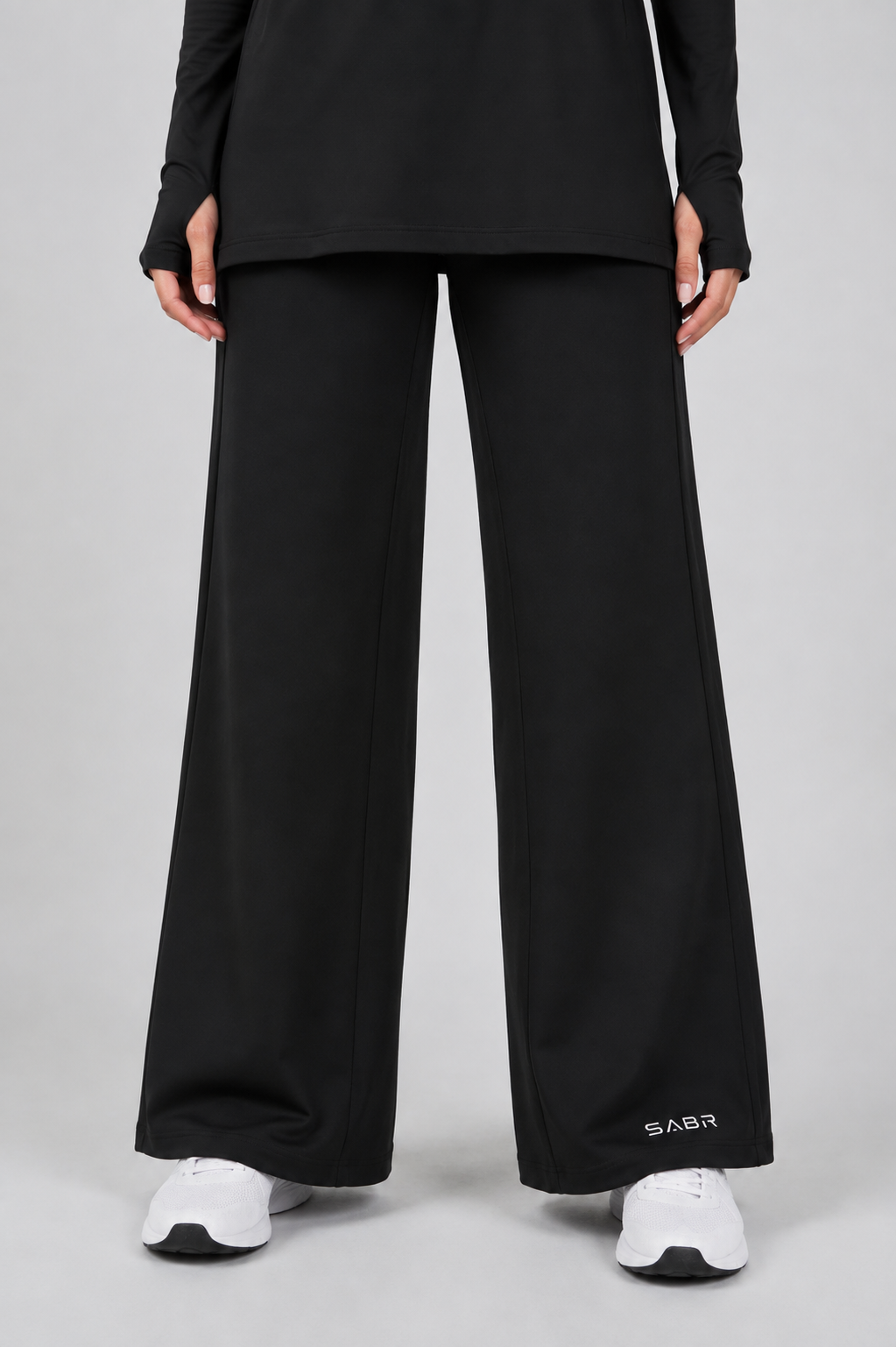 group:black | SABR Wide Leg Training Pants - Black - Front view