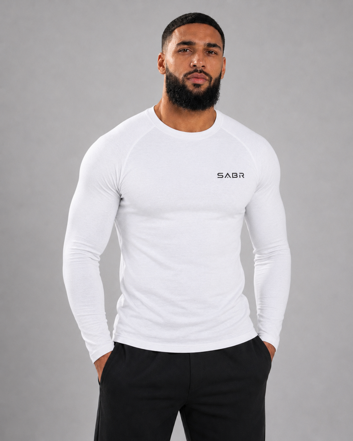 group:white | SABR Performance Compression Top - White - Product view 1