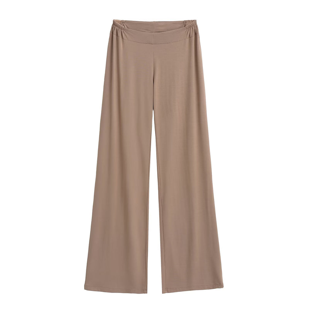 Waist zipper wide leg pants